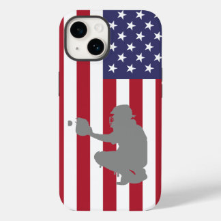 Coque Case-Mate iPhone Joueur de baseball sur le drapeau américain