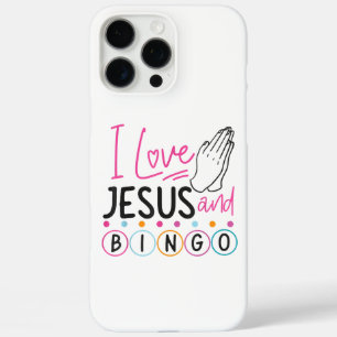 Coque iPhone 16 Pro Max Joueur de Bingo Jésus Foi Chrétien J'aime Jésus Un