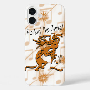 Coques iPhone 16 Plus Joueur de flûte musicale Kokopelli