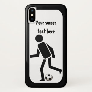 Etui iPhone Case-Mate Joueur de football et balle noir et blanc coutume