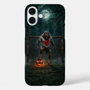 Coque Pour iPhone 16 Plus Joueur de football Loup-Garou Art Horreur Hallowee