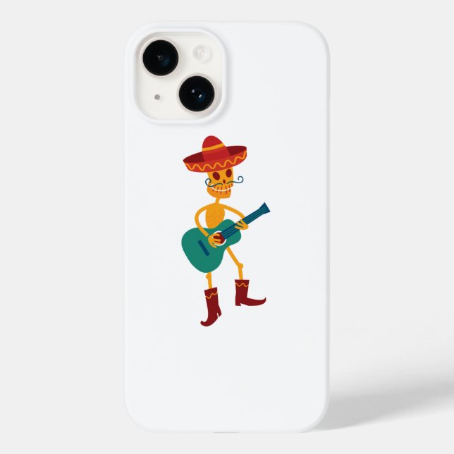Coques Case-Mate iPhone Joueur de guitare squelette festif (Verso)
