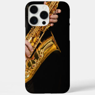 Coque iPhone 16 Pro Max Joueur de saxophone Pop Art – Jazz Coloré