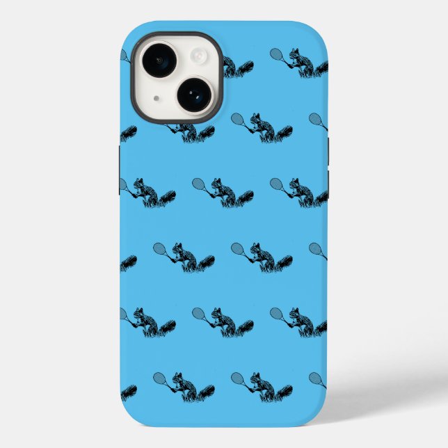 Coques Case-Mate iPhone Joueur de tennis Blue Squirrel Motif (Verso)