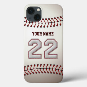 iPhone 13 Case Joueur Numéro 22 - Cool Baseball Stitches Look