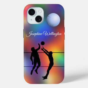 Coque Case-Mate iPhone Joueurs et ballon de volley-ball en silhouette per