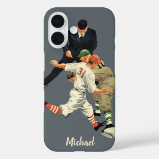 Coques iPhone 16 Joueurs vintages de baseball de sport en sécurité