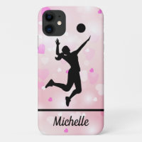 Joueuse de volley-ball Coeurs étincelants Motif ro
