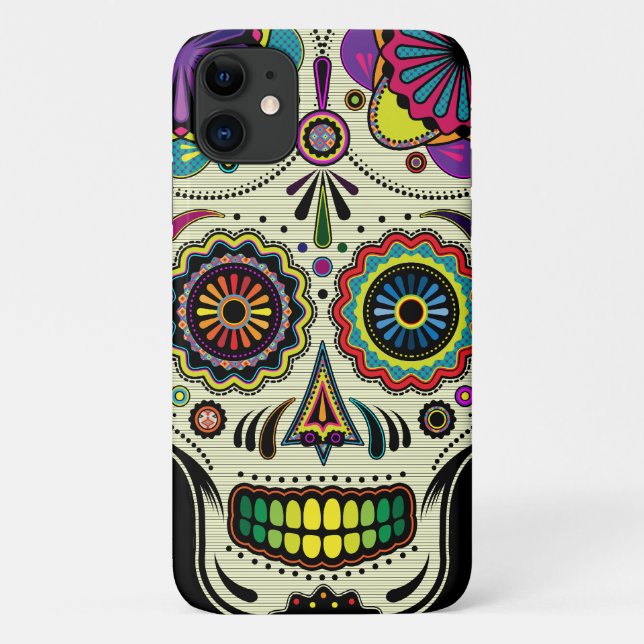 Coques Case-Mate iPhone Jour aztèque d'art de crâne de sucre des morts (Dos)