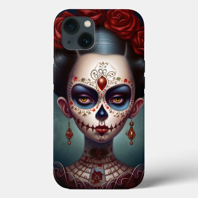 Coques Case-Mate iPhone Jour De La Fille Du Crâne Sucre Des Morts (Verso)