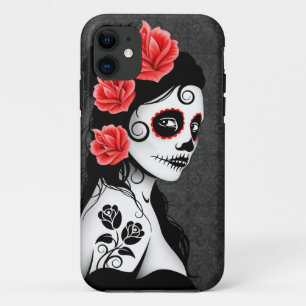 Etui iPhone Case-Mate Jour de la fille morte de crâne de sucre - gris