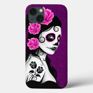 Etui iPhone Case-Mate Jour de la fille morte de crâne de sucre - pourpre