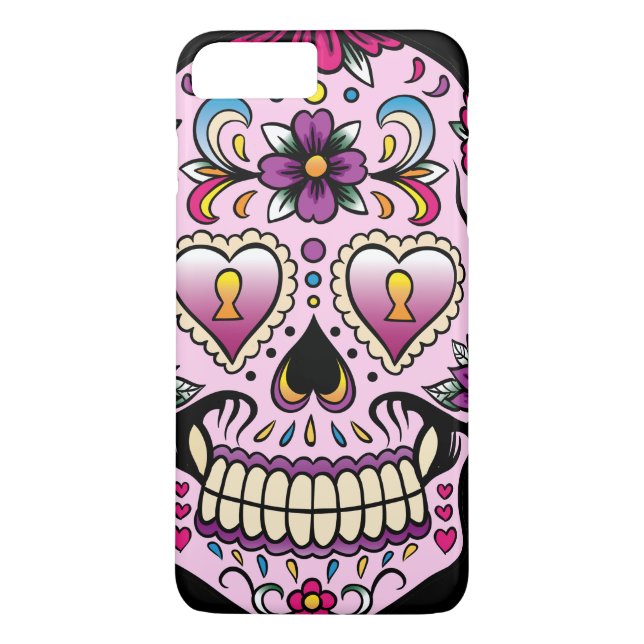 Coques Case-Mate iPhone Jour de la mort crâne sucre rose (Dos)