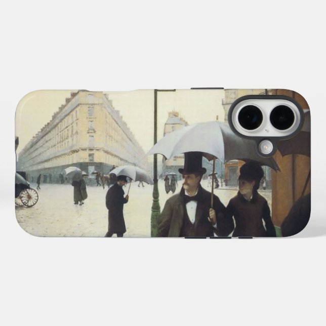 Coques Case-Mate iPhone Jour de la pluie dans Paris Street (Verso (horizontal))