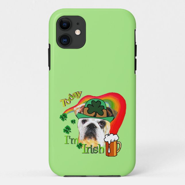 Coques Case-Mate iPhone Jour de la Saint Patrick de Bulldog anglais (Dos)