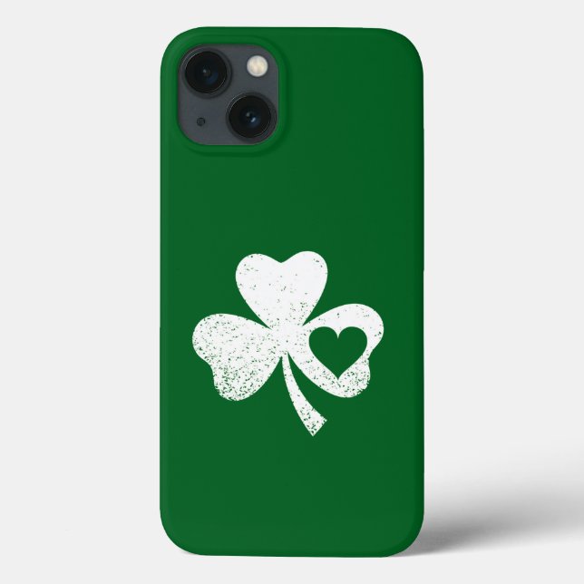Coques Case-Mate iPhone Jour de la Saint-Patrick vert Shamrock du cœur de  (Verso)