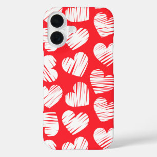 Coque Pour iPhone 16 Jour de la Saint-Valentin, le coeur griffé moderne