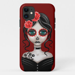 Coques Pour iPhone Jour triste de la fille morte sur le rouge