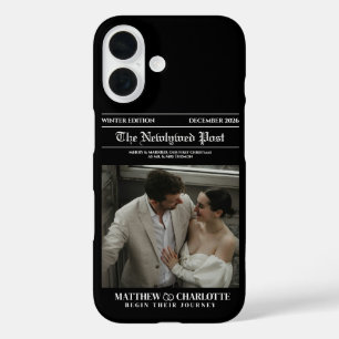 Coque Pour iPhone 16 Journal Photo de mariés heureux