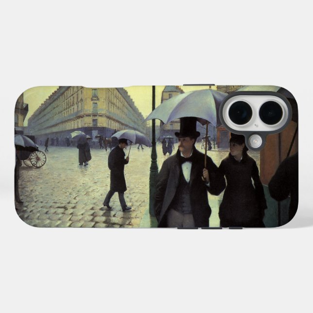 Coques Case-Mate iPhone Journée de la Pluie de Paris par Gustave Caillebot (Verso (horizontal))