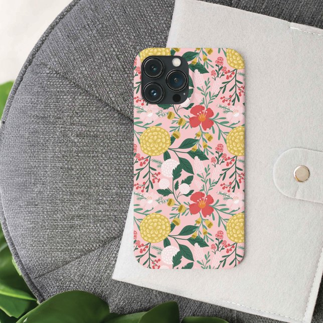 Coques Case-Mate iPhone Joy Botanical Floral Festive Jardin Motif rose (Joy Botanical Floral Festive Garden Pattern Pink Case-Mate iPhone Case)