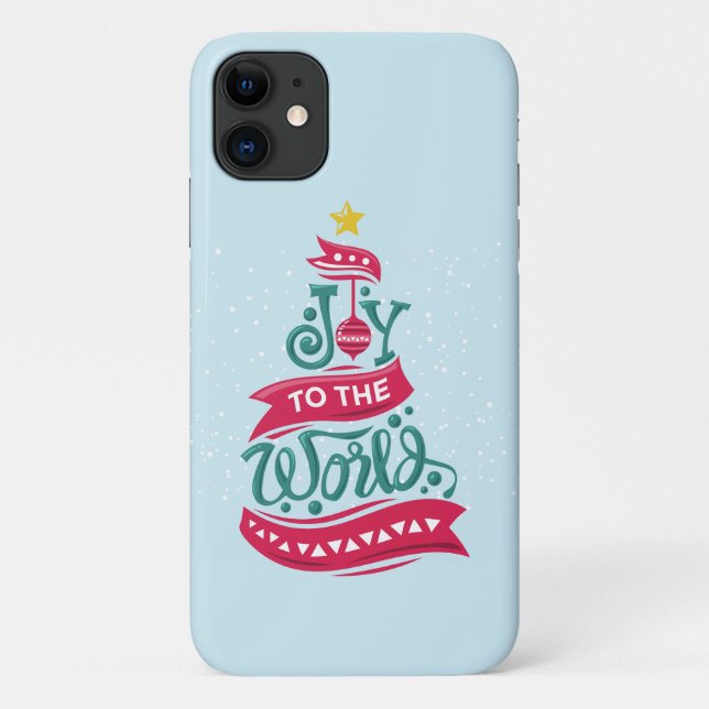 Coques Case-Mate iPhone Joy to the World Christmas Citation Typographie (Dos)