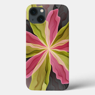 Case-Mate iPhone Case Joy, Vert rose Anthracite Imaginaire Fleur Fractal
