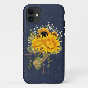 Coques Pour iPhone Joyaux bleu et tournesols