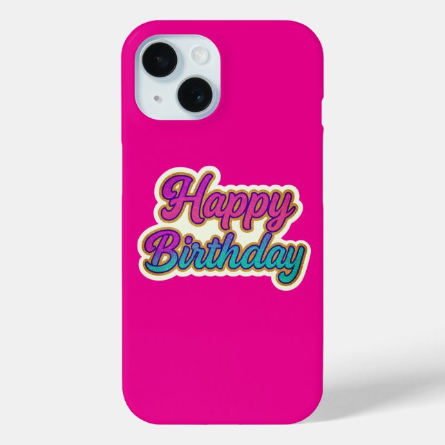 Coques Case-Mate iPhone Joyeuse conception de typographie d'anniversaire e (Verso)