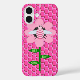 Coque Pour iPhone 16 Joyeuse Fête De L'Abeille Fille Rose Anniversaire