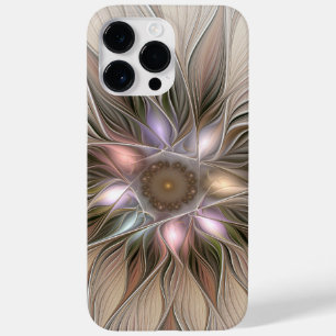 Coque Case-Mate iPhone Joyeuse Fleur Abstrait Beige Brown Floral Fractal