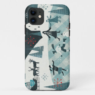 Coque Case-Mate iPhone Joyeuse scène de patinage de Christmastime