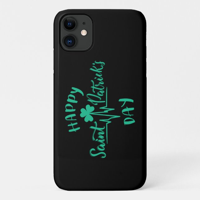 Coques Case-Mate iPhone Joyeuse St Patrick Day Battement de coeur trèfle (Dos)