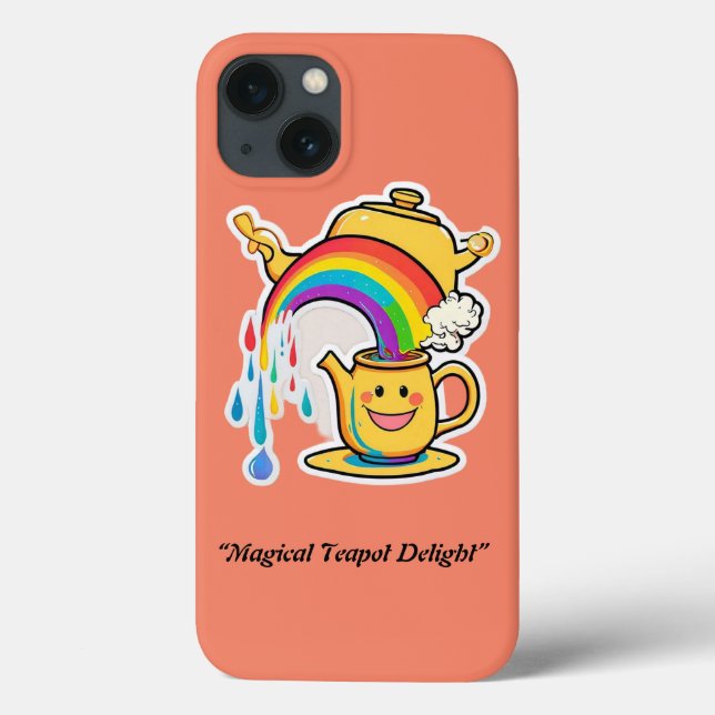 Coques Case-Mate iPhone "Joyeuse théière Rainbow Delight" (Verso)
