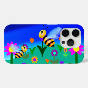 Coque Case-Mate iPhone Joyeuses abeilles dans un champ de fleurs