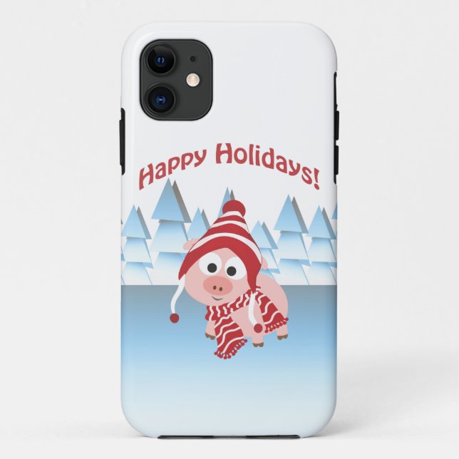Coques Case-Mate iPhone Joyeuses fêtes ! Cochon d'hiver (Dos)