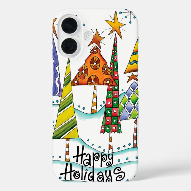 Coques Case-Mate iPhone Joyeuses Fêtes ! Jolis sapins de Noël avec des éto (Verso)