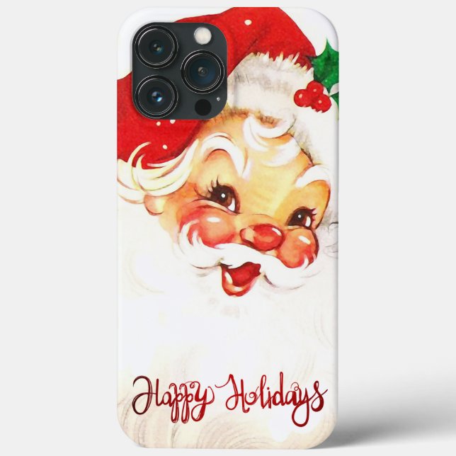 Coques Case-Mate iPhone Joyeuses Fêtes, Père Noël Rétro  (Verso)