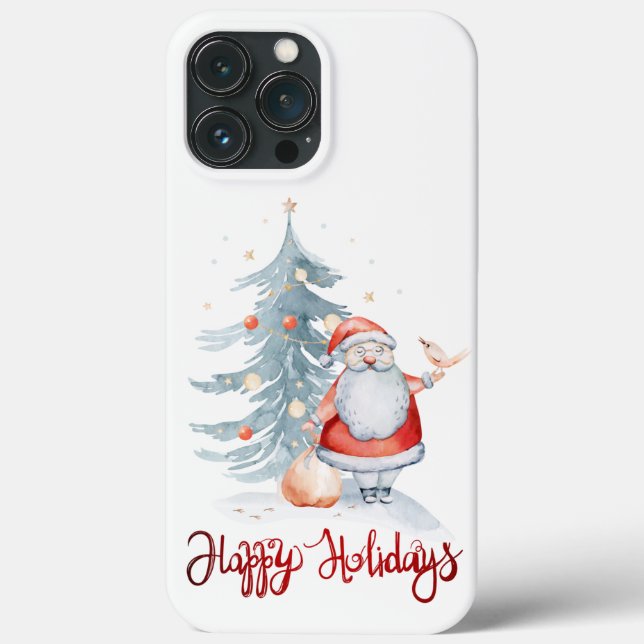 Coques Case-Mate iPhone Joyeuses Fêtes, Pin du Père Noël (Verso)