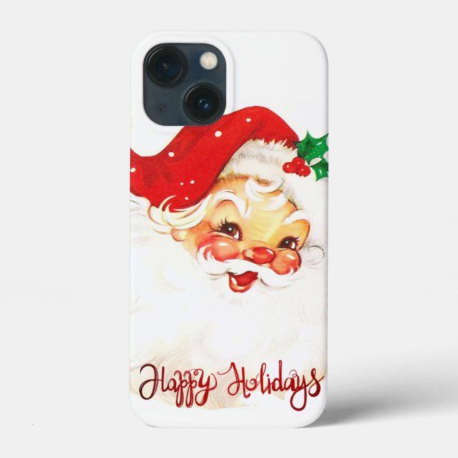 Coques Case-Mate iPhone Joyeuses fêtes, Santa Claus Retro (Verso)