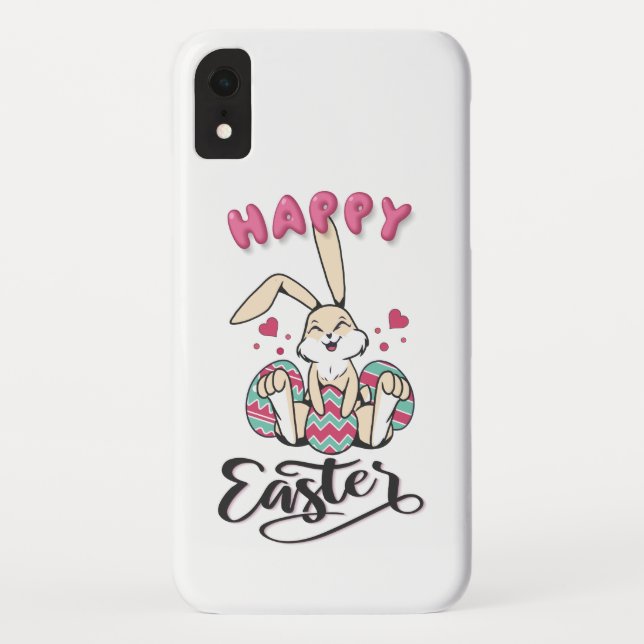 Coques Case-Mate iPhone Joyeuses Pâques du charmant Lapin de Pâques (Dos)