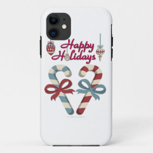 Coque iPhone 11 Joyeuses vacances Sucre de canne coeur