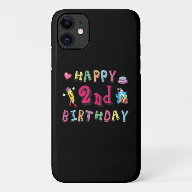 Coques Case-Mate iPhone Joyeux 2e anniversaire. 2 ans avant jour. (Dos)