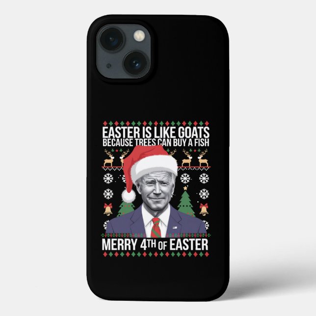 Coques Case-Mate iPhone Joyeux 4 ème de Pâques Funny Biden Vilain Noël (Verso)