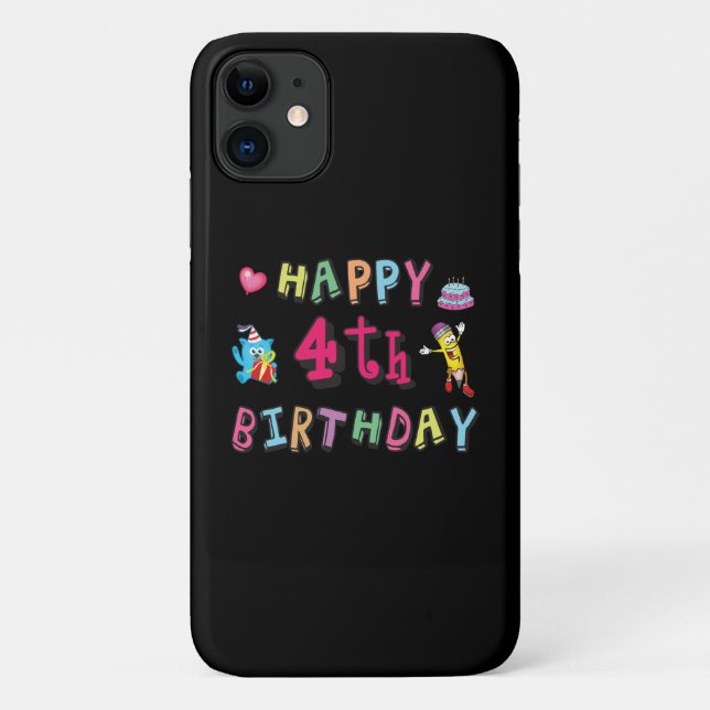 Coques Case-Mate iPhone Joyeux 4e anniversaire. 4 ans b-jour. (Dos)