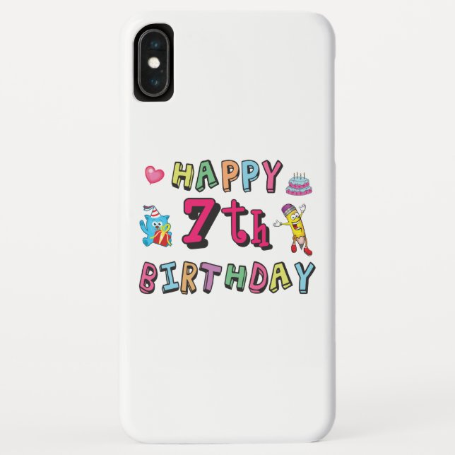 Coques Case-Mate iPhone Joyeux 7ème anniversaire. 7 ans. (Dos)