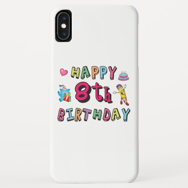 Coques Case-Mate iPhone Joyeux 8e anniversaire. 8 ans b-jour. (Dos)