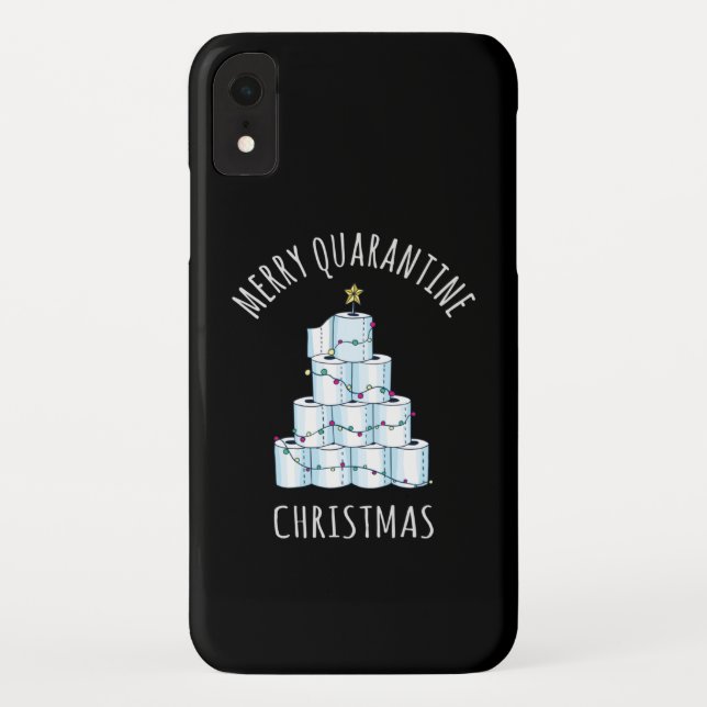 Coques Case-Mate iPhone Joyeux Arbre de Noël de Quarantaine en Papier de T (Dos)