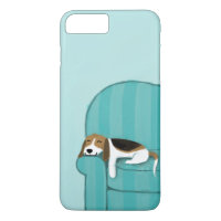 Joyeux canapé chien | Beagle mignon | Art animal a