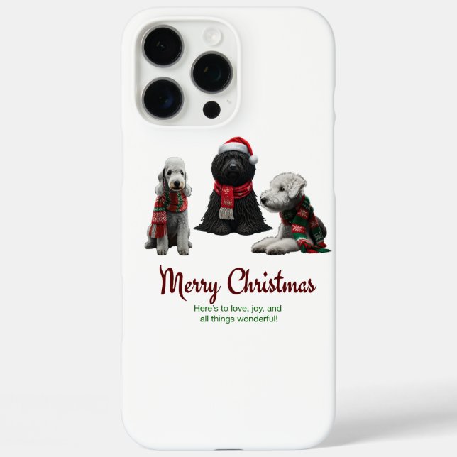 Coques Case-Mate iPhone Joyeux Chiens de Noël (Verso)